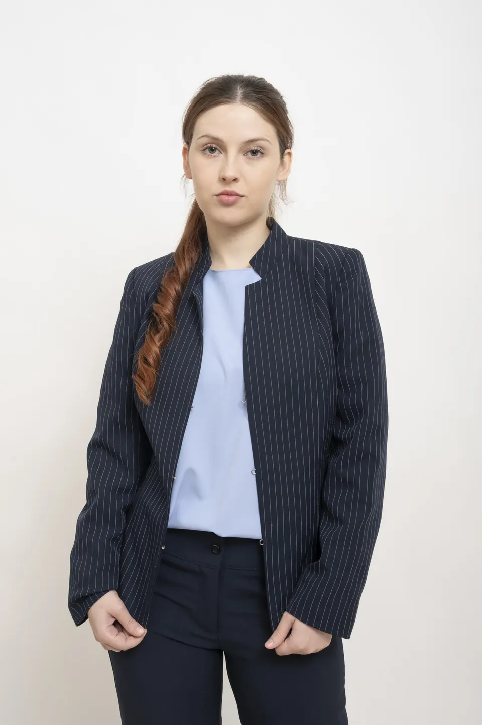 Blazer azul marino a rayas